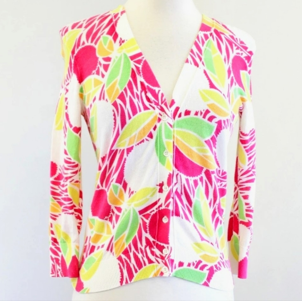 ‼️J CREW multifloral print Cardigan Size L